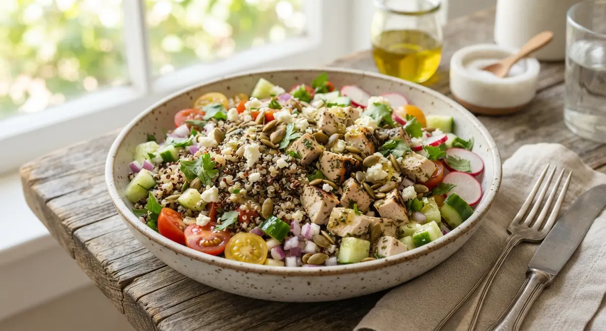 Quinoa Chicken Salad with Veggies